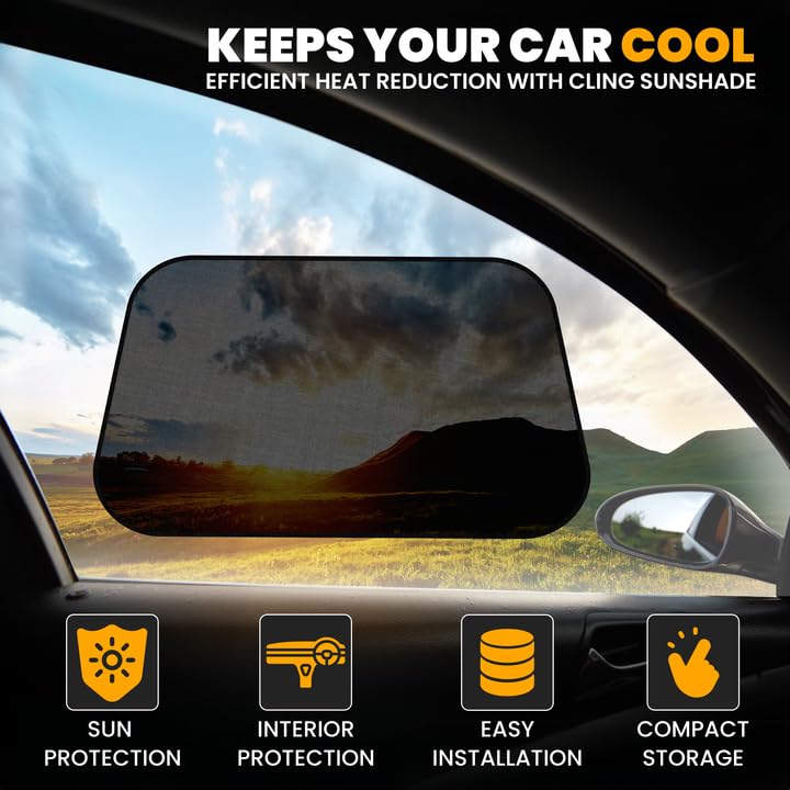 EcoNour Car Window Shade for Baby (4 Pack) | Cling Sun Shade for SUV, Van, RV, Bus & Pickup Truck | Sun Protection for Car Side Window | Sun Blocker Shade for Baby | X-Large 25" x 16" - Image 3